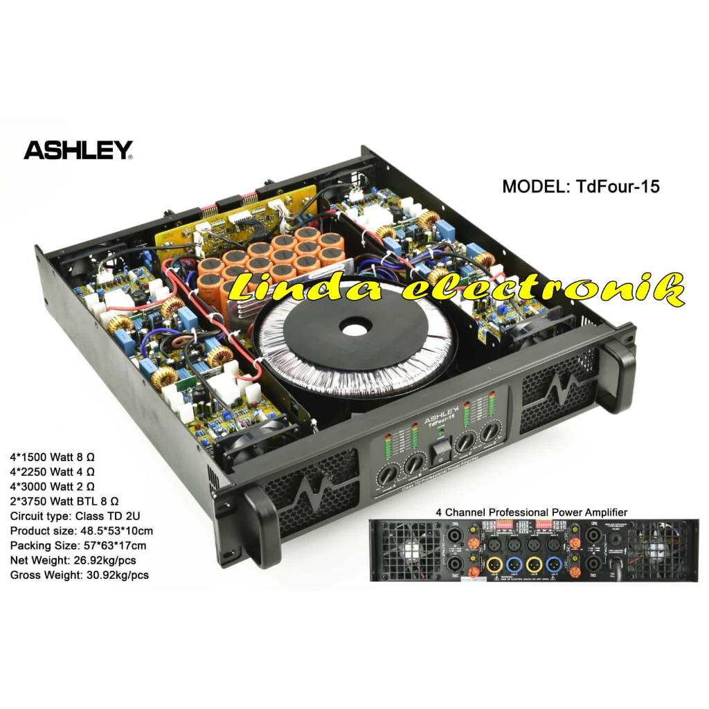 power ashley tdfour 15 4 x 1500 class td 2u original