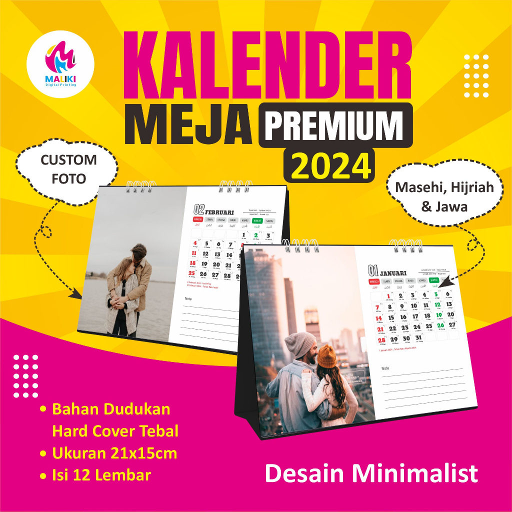 

Kalender Meja 2024 / Kalender Duduk / Kalender Meja Custom premium