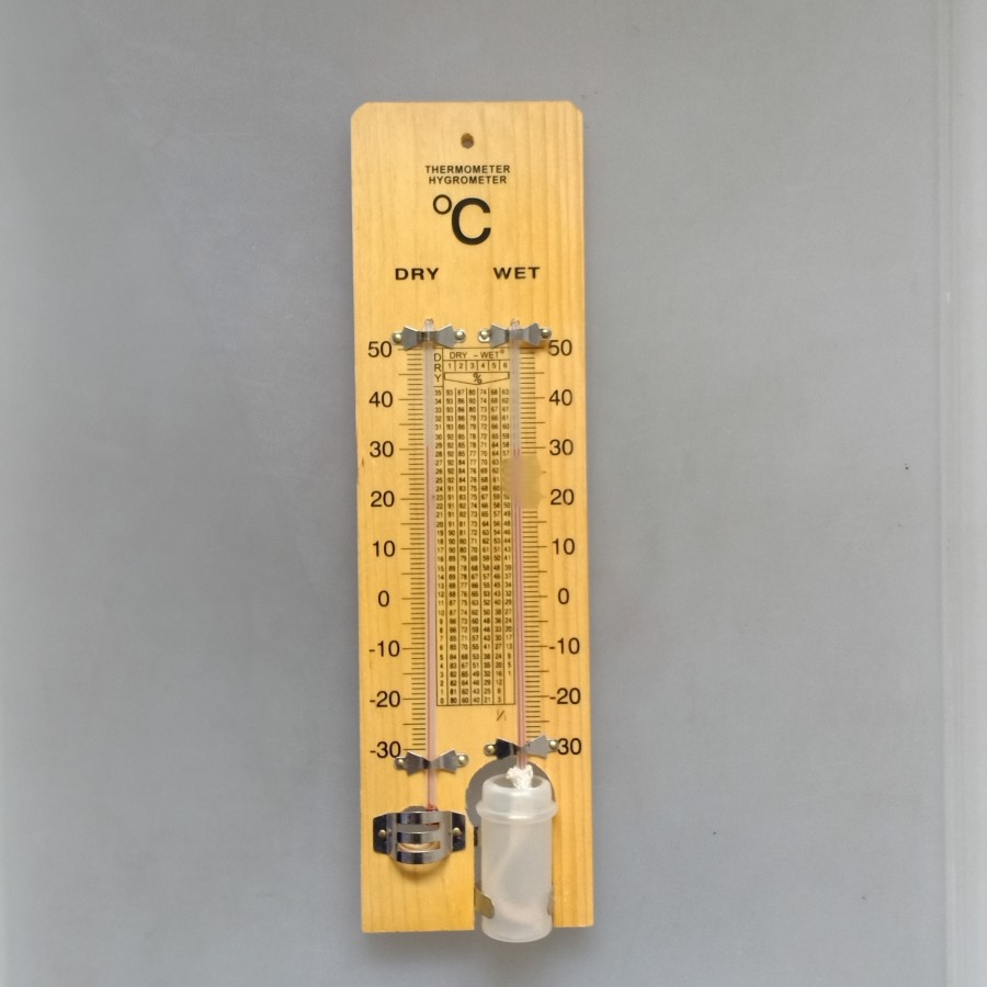 thermometer wet and dry kayu
