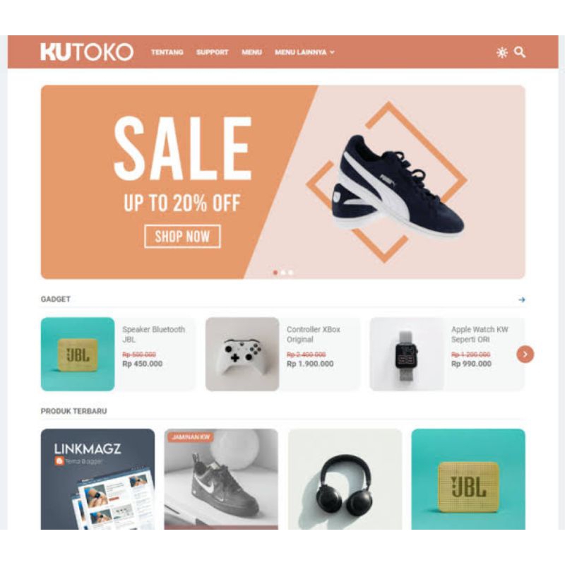 Jasa Pembuatan Website Blogspot Template Premium KUTOKO