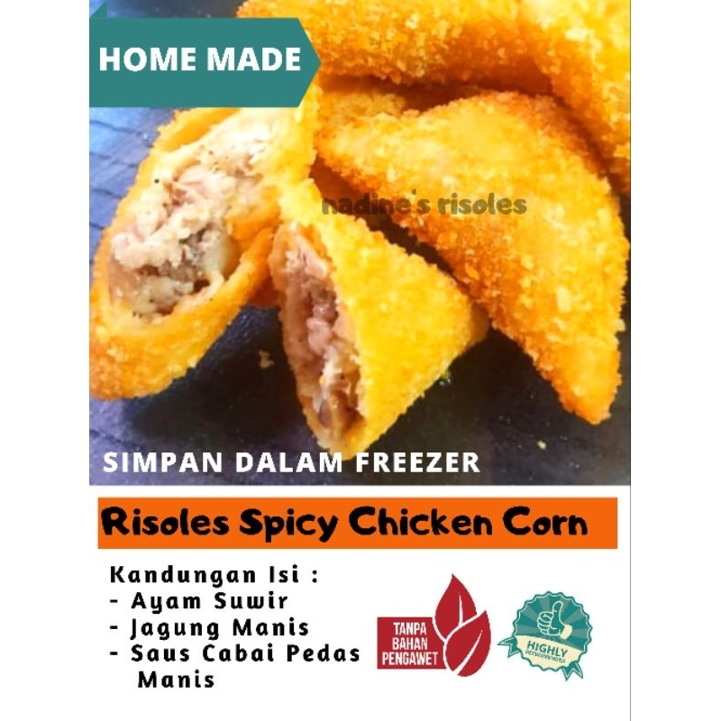 

(1 Pack isi 10pcs) FROZEN Risoles Spicy Chicken Corn / Ayam Jagung Pedas HOMEMADE - HALAL