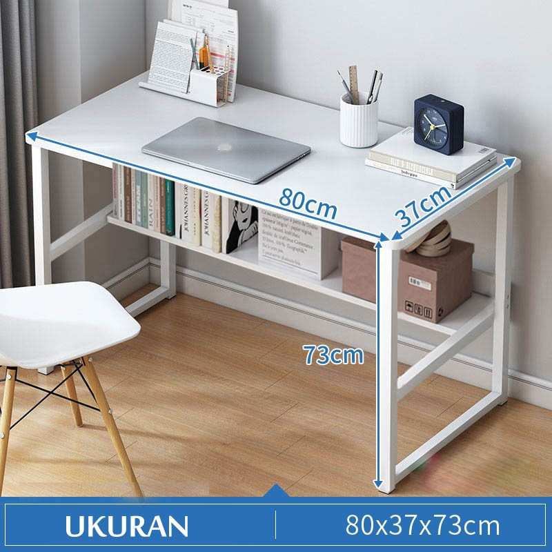 SAKULA Meja Komputer Dengan Partisi Hitam (A122a 120cm×60cm)-A150(80*37cm)