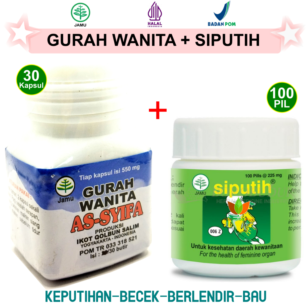 PAKET HEMAT OBAT KEPUTIHAN GATAL DAN BAU TAK SEDAP PADA MIS V ABNORMAL BPOM : 30 KAPSUL GURAH WANITA
