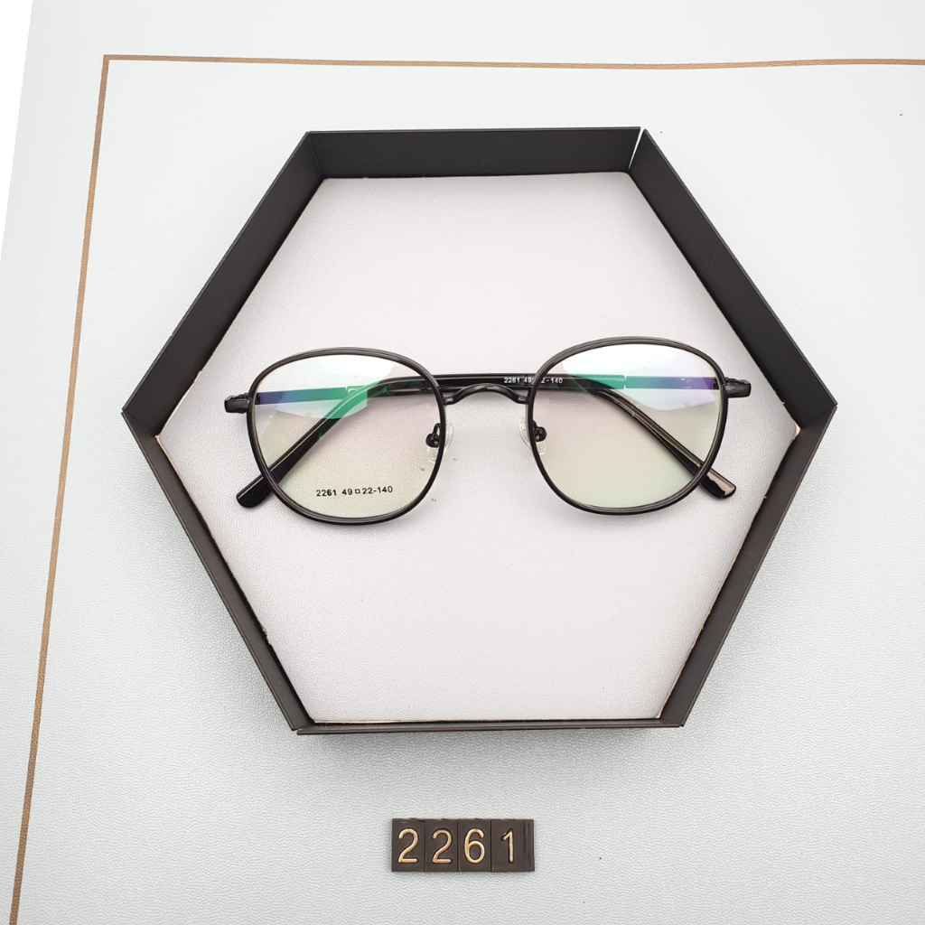 KACAMATA FASHION WANITA/PRIA BENING NORMAL 2261/FRAME KACAMATA/KACAMATA BESI TITANIUM/FRAME BESI TER