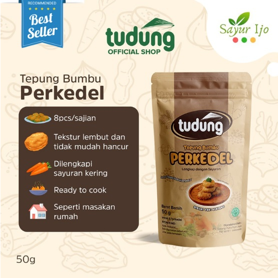 

TUDUNG Tepung Bumbu Perkedel 50 Gram Flour Kentang Instant Siap Masak HALAL