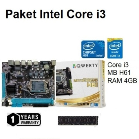 Paket Prosesor Intel Core i3 Mobo RAM