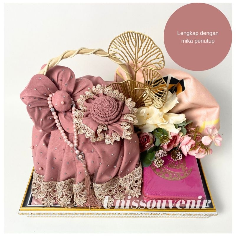 Seperangkat alat sholat/ Seserahan mukena / Mukena Aurora / Mahar pernikahan / Paket mahar seserahan