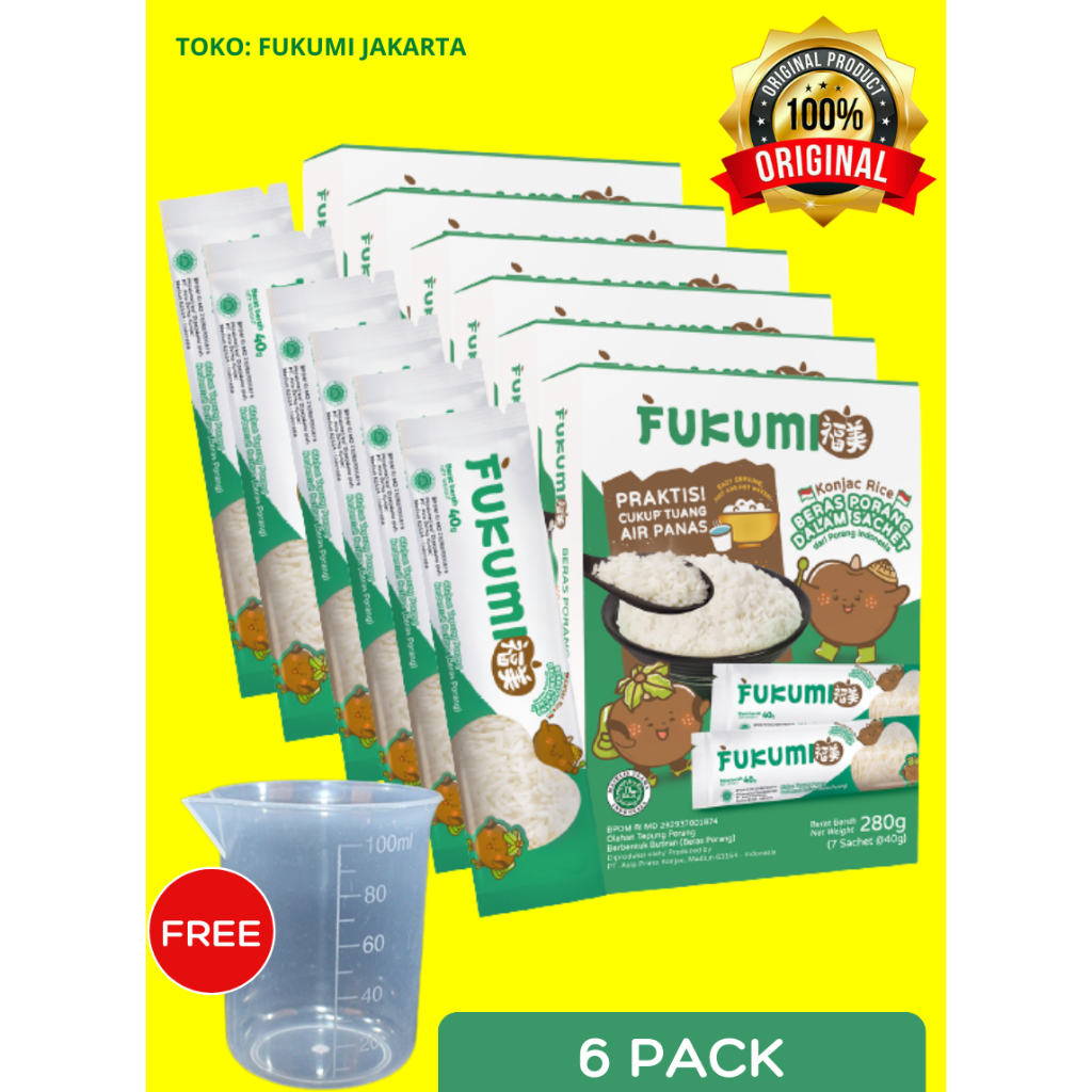 

Beras Porang Fukumi ORIGINAL 6 Box Free Gelas Ukur - Beras Diet Halal