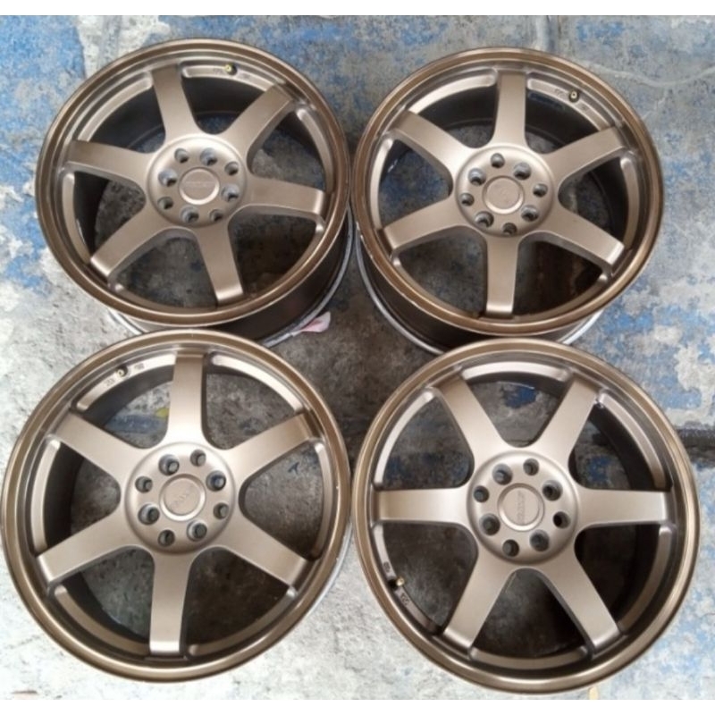 Velg Mobil Bekas Rays Te37 Ring 17x7,5 Pcd 4x100/114 ET45 Bronze Buat Avanza Livina Baleno Vios Yari