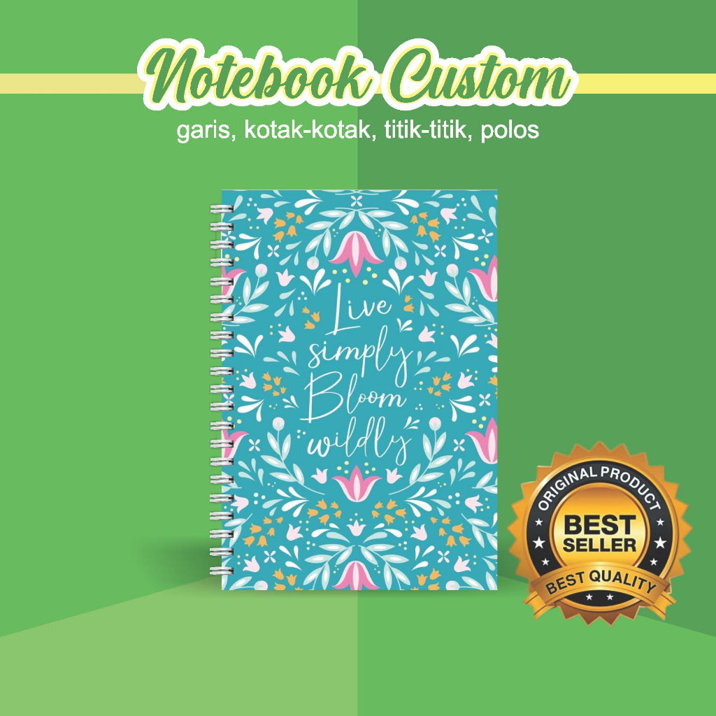 

NOTEBOOK A5 CUSTOM CATATAN/JURNAL BOOKPAPER GRID/KOTAK2#DOTTED/TITIK2#BLANK/POLOS