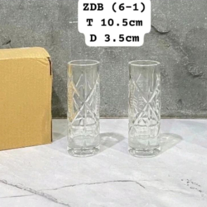 Gelas Sloki Tinggi 6 Pcs /Sloki glass/Gelas mini