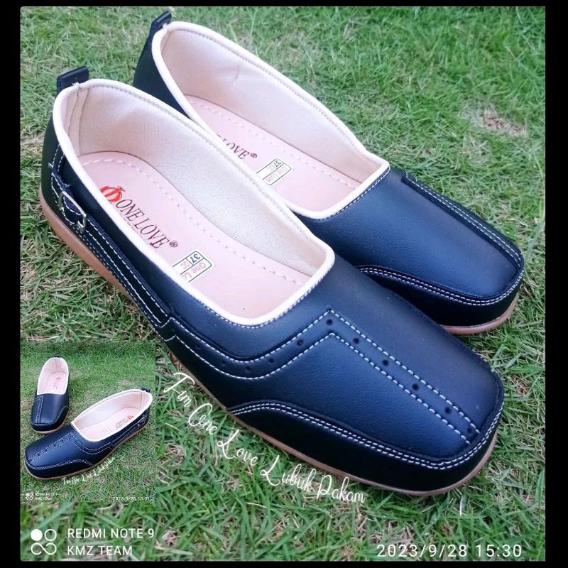 One Love Sepatu Flat Pansus Wanita Bahan Sintetis Grade A Warna Tan Ready Medan