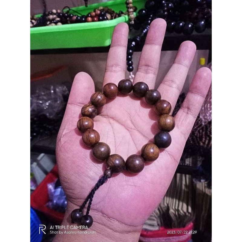 Gelang gaharu super wangi 14 mm gelang kayu gaharu wangi asli Kalimantan