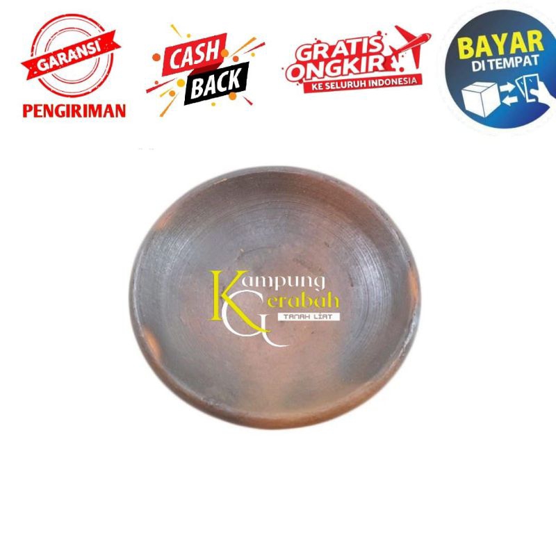 COBEK TANAH LIAT 20 CM | COBEK GERABAH | PIRING TANAH LIAT |DAUN SIRSAK | COBEK
