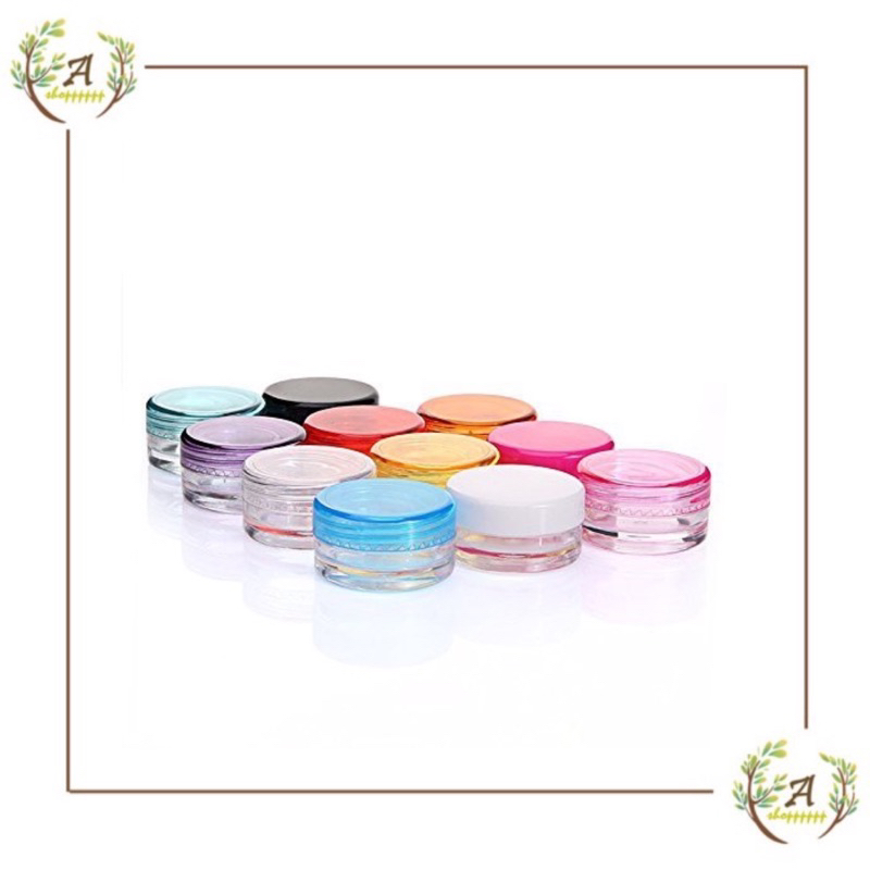 pot cream tempat lipblam lip balm 3gram jar wadah serum 3 gram kosmetik 3gr aneka warna warni