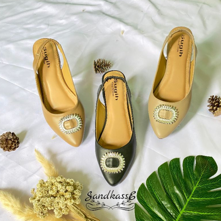 Sepatu Sandal Heels NARISA Zaina Hak 3 CM Tali Belakang - Heels Wanita Sol Karet NonSlip - Sandkasse