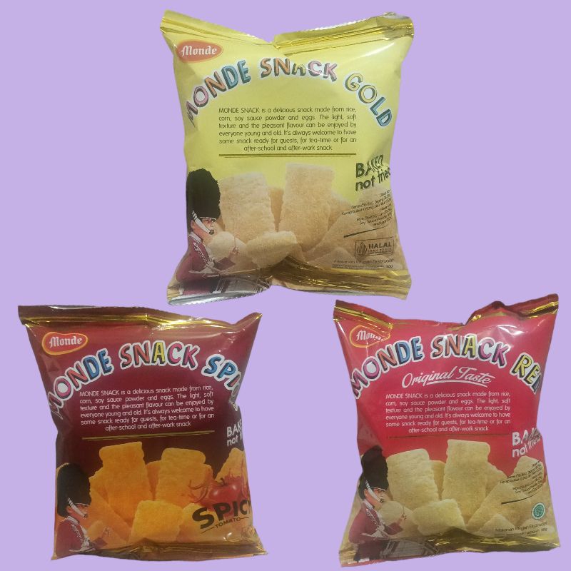 

Monde Snack 30gr Series / Monde Snack Gold, Spicy dan Red 30gr