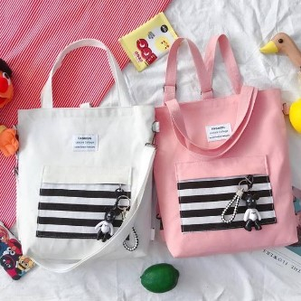 Tas Tote Bag Wanita Garis - Fashion Korea  - Sansurbags Chio PROMO