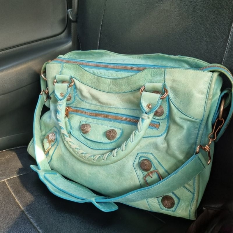 Balenciaga City Blue Leather Rare Vintage