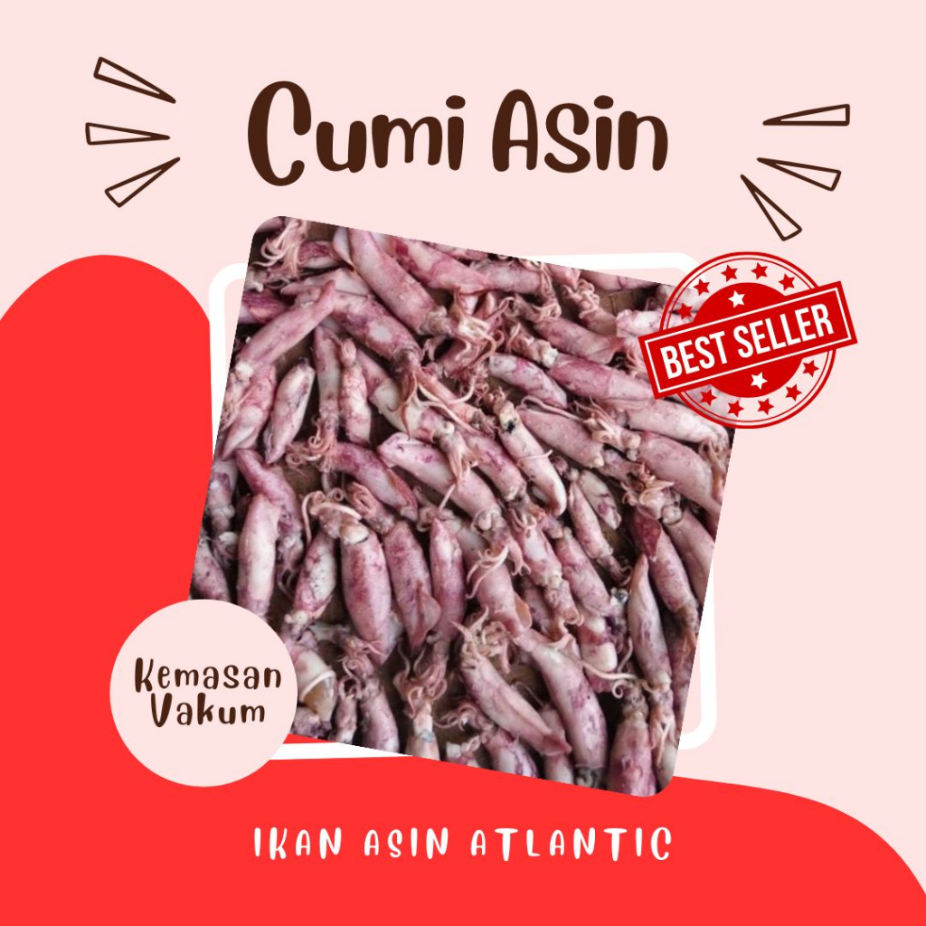 

Cumi Asin / Ikan Asin Kemasan Vakum / Ikan Asin Premium 250 Gram - 1 Kg - Ikan Asin Atlantic