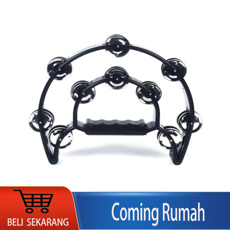 Tamborin Alat Musik Kecrekan Tambourine Instrumen Double Ring Tamborine Gereja