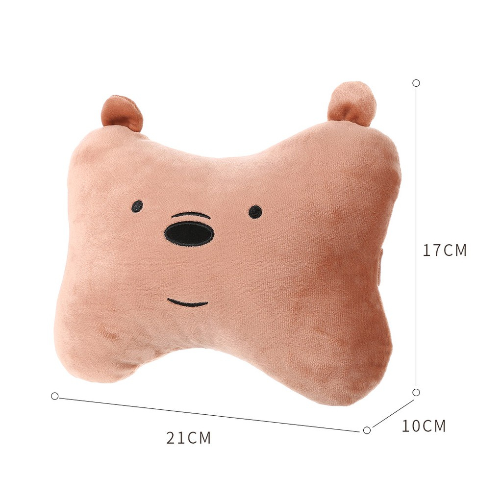 BONEKA BANTAL  We Bare Bears Buat Bantal Mobil Bantal Leher Mobil Bone-Pillow Karakter Lucu Bantal Sandaran Kepala Headrest