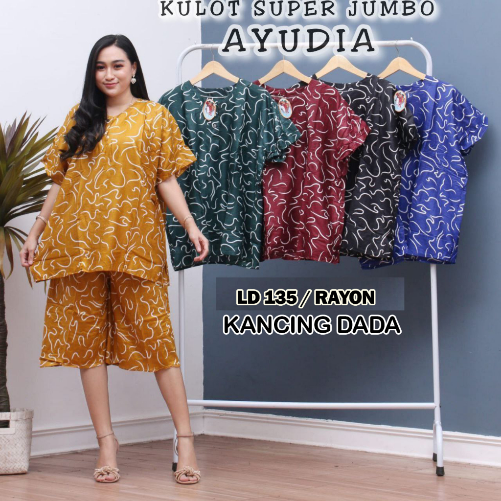 Setelan Baju Tidur Piyama Babydoll SUPER JUMBO 3XL LD 130 dan LD 120 untuk ibu hamil dan menyusui