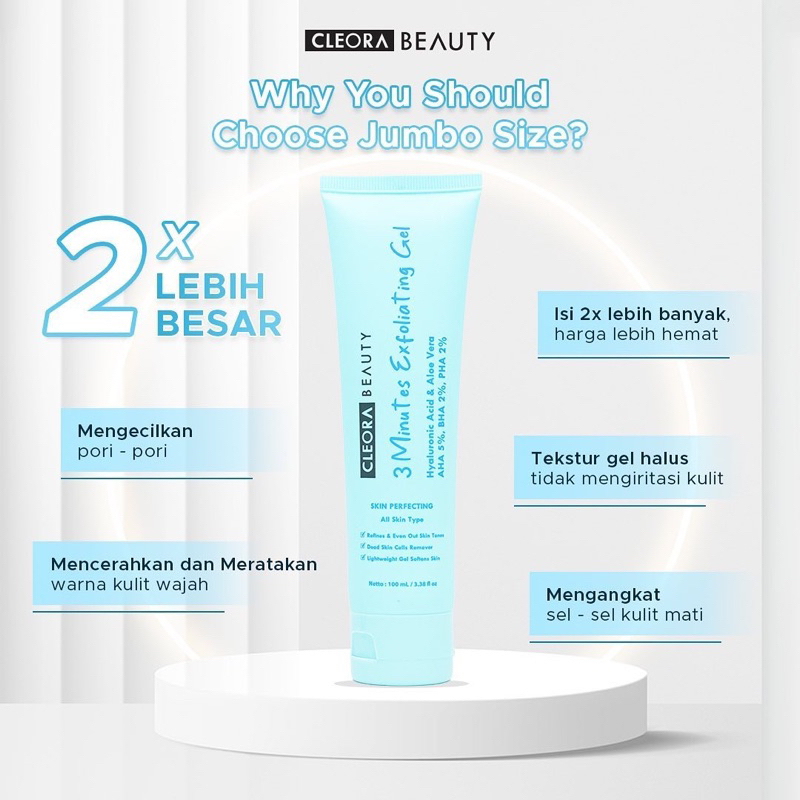 BIG SIZE Cleora 3 Minutes Exfoliating Gel 100ml beauty eksfoliasi jelly CLEORA cleora 100 ml