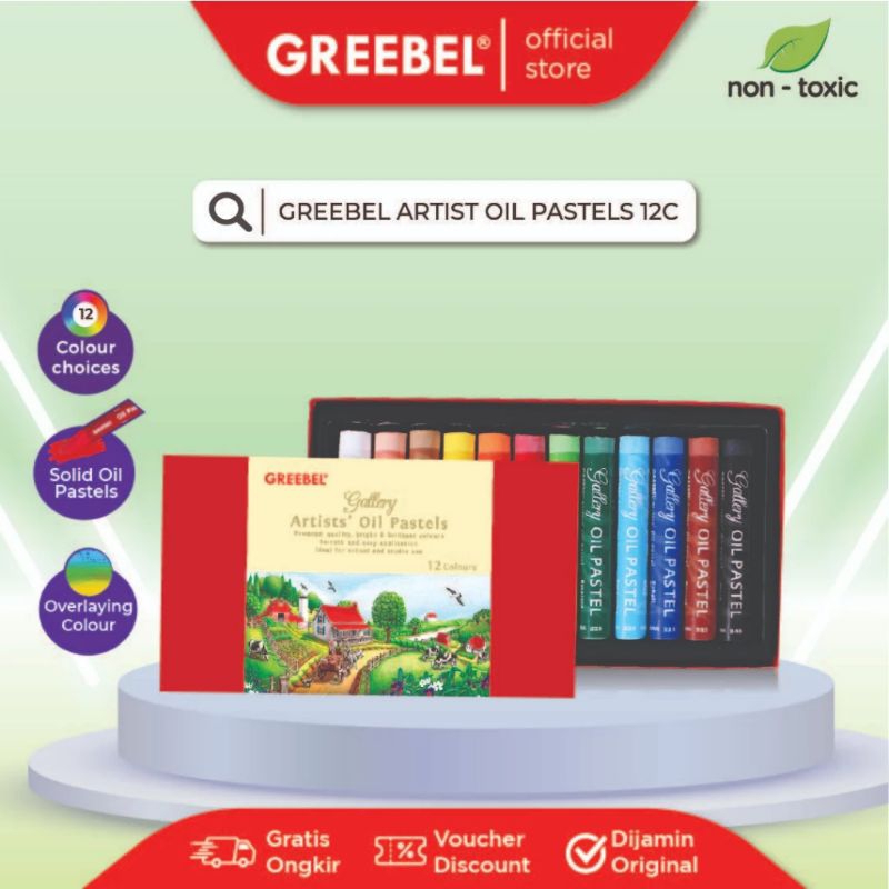 

GREEBEL OIL PASTEL ARTIST 12 WARNA