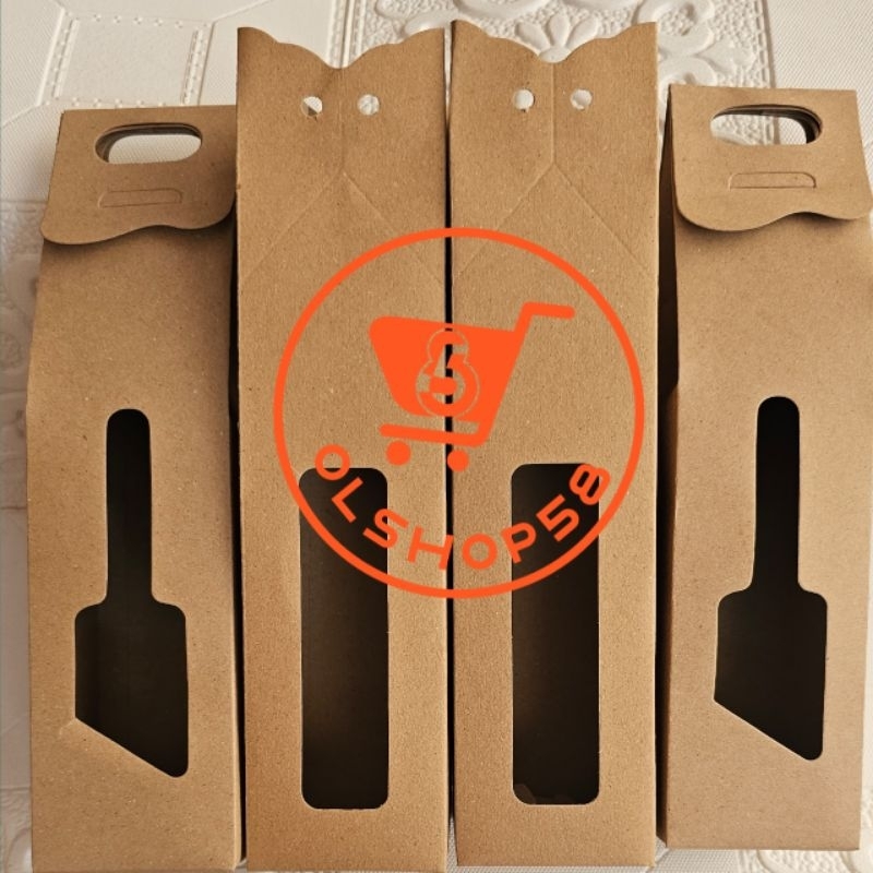 

( isi 50pcs ) bok kemasan botol kraft rustic kode 006