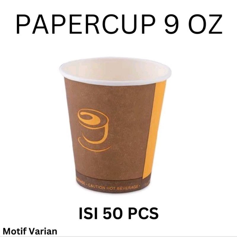 PaperCup Kopi / Paper Cup Uk 9 oZ (1 Dus Isi 20 Rol) - Gelas Kertas, Gelas Kopi, Cup Kopi
