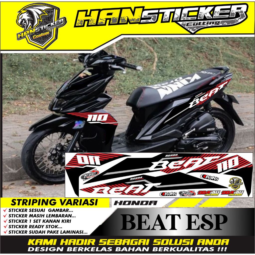 STRIPING VARIASI BEAT ESP , LIS SIMPLE , STRIPING MOTOR BEAT ESP