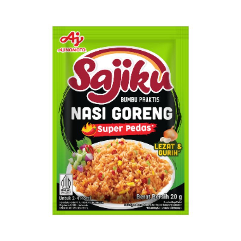 

1 Renceng Sajiku Bumbu Nasi Goreng Super Pedas isi 10 Sachet x 20 Gr