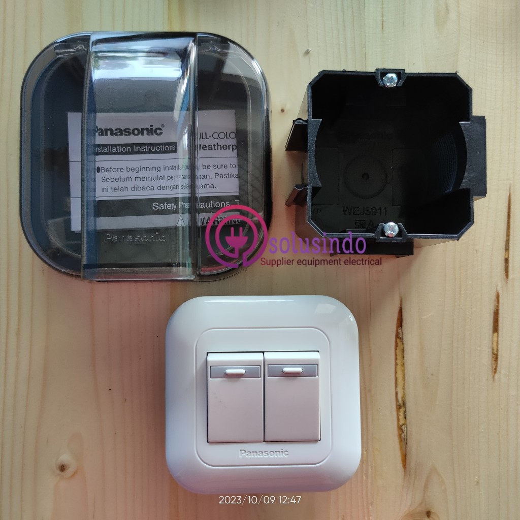 Panasonic Saklar Double + Cover Waterproof + Inbow Dus
