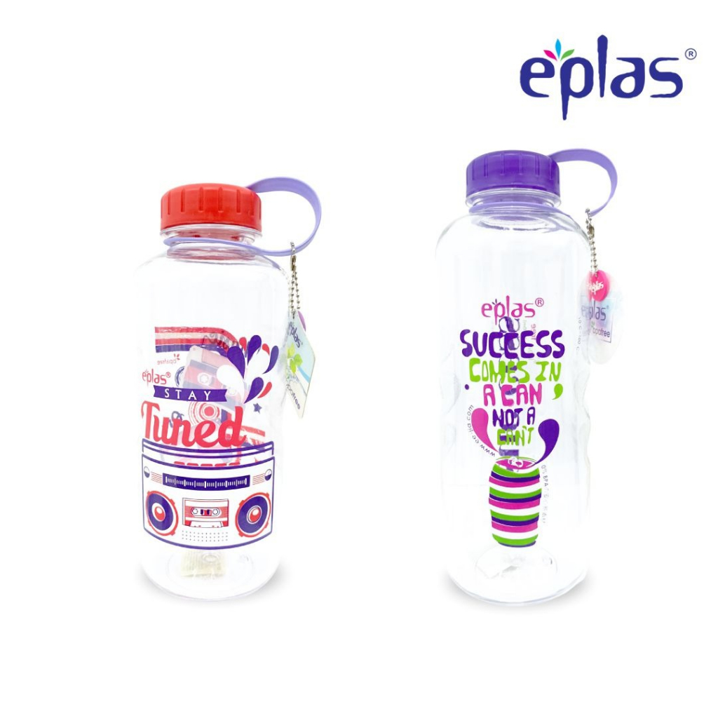 Buy 1 get 1 EPLAS Water Bottle With Handle 1200 ml + get eplas 1600 ml , Water Tumbler, Botol Air, BPA Free, Tritan