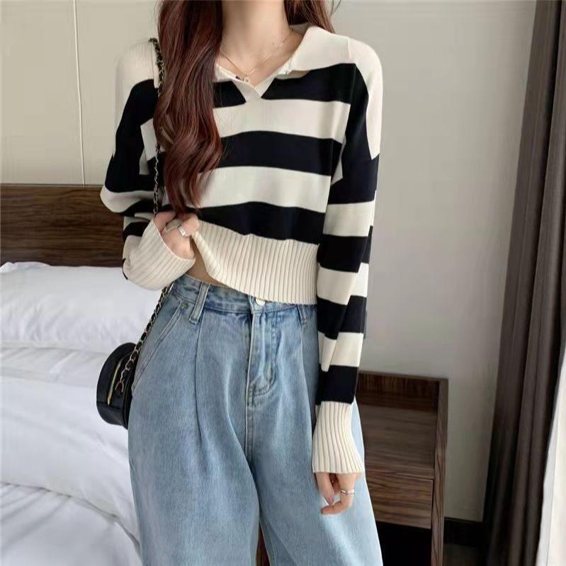 TELLY ➡️ BJ-067 Sweater Rajut Wanita Valencia Blaster Crop Korea