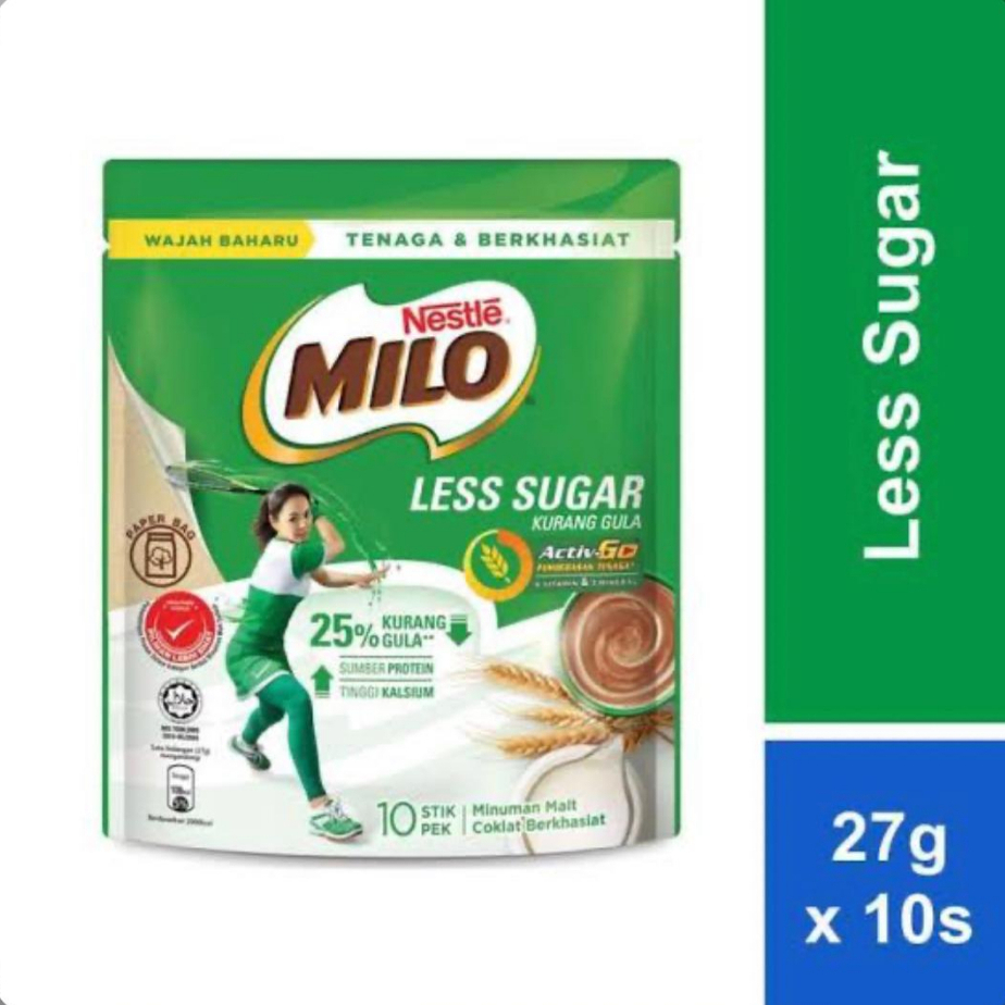 

Milo Less Sugar Malaysia "NEW PACK" 27gram X 10saset