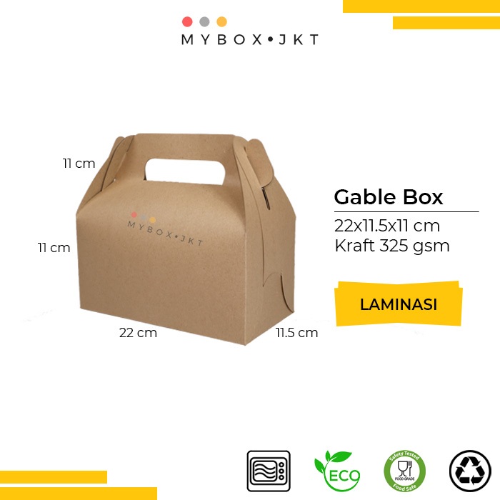 

Gable Box Hampers LEBARAN Souvenir Gift Pack Snack 22x11x11 LAMINASI