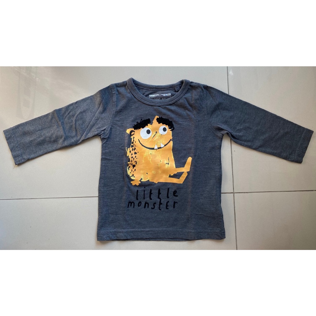 Kaus Tangan Panjang Next - Grey "Little Monster"