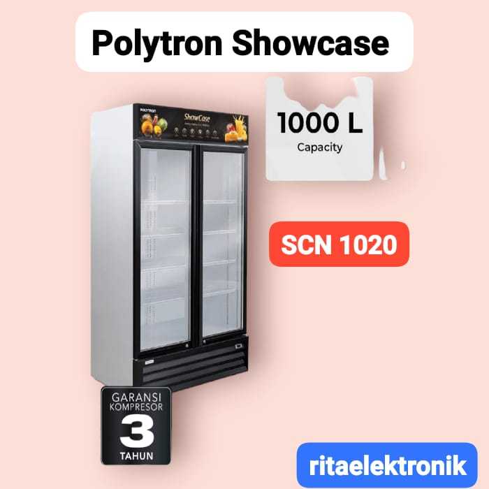 Showcase Dua Pintu Polytron 1000 Liter SCN 1020