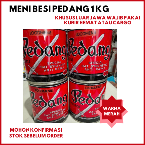 Cat Meni Kayu Pedang 1 Kg , cat dasar kayu , meni kayu anti rayap , cat dasar merah