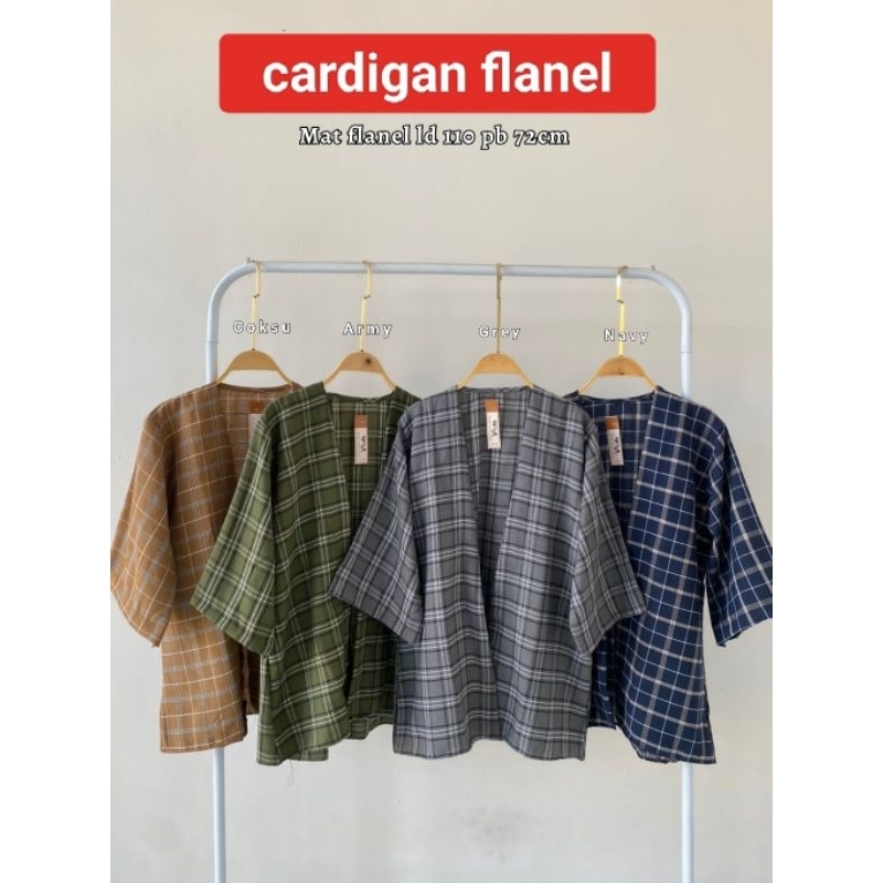 Outer Ballon Flanel Grid/Outer Flanel Terbaru cardigan