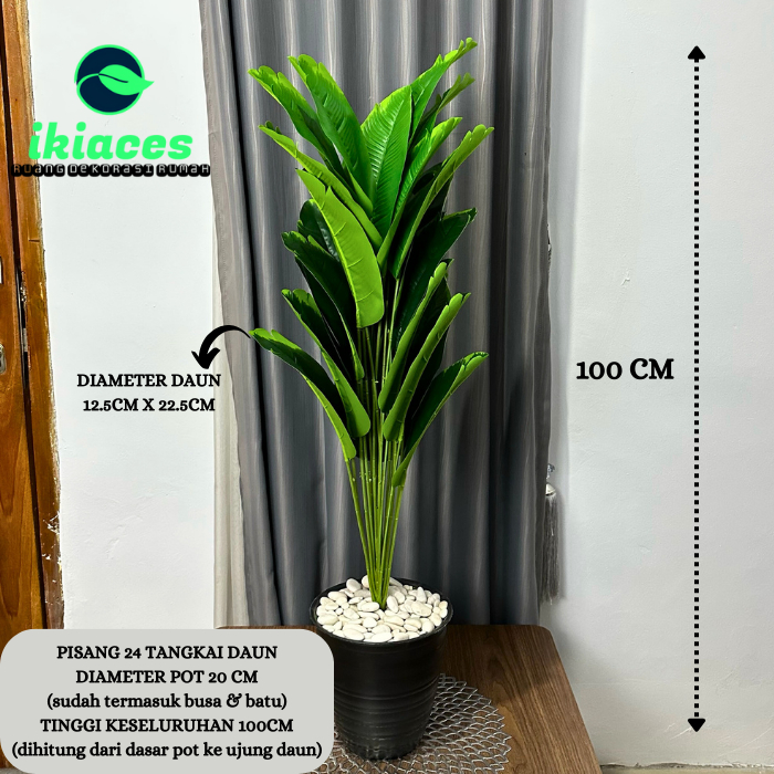 Daun Pisang Jumbo Plastik 1 Meter Daun Hias Artifisial Dekorasi Tanaman Hias Daun Pisang Aesthetic