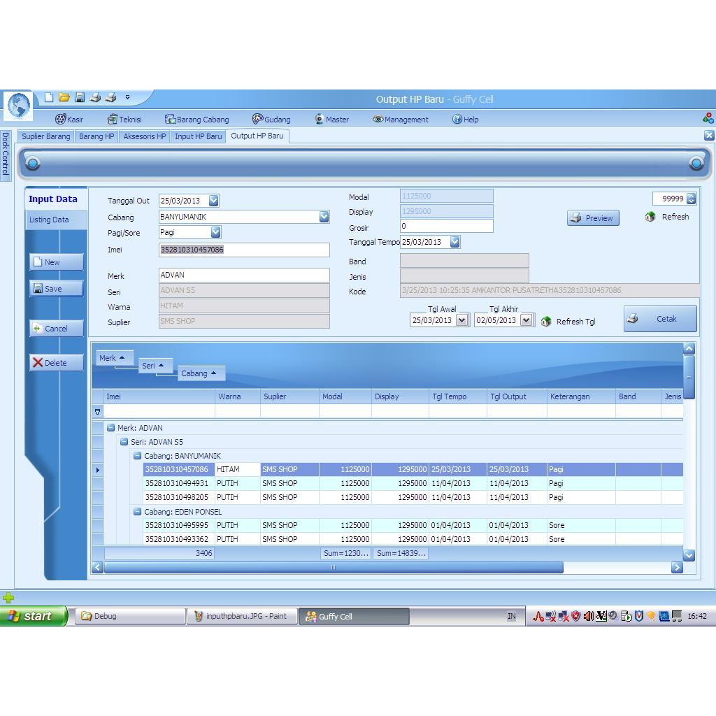 Software Program Aplikasi Sistem Toko Handphone Pulsa Smartphone telepon telephone phone shop RPL