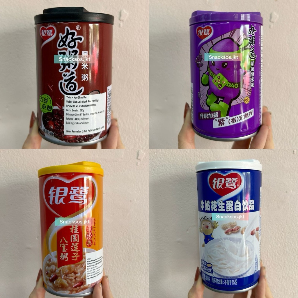 

YIN LU HAO ZHAO DAO BLACK RICE PORRIDGE / LONGAN LOTUS SEED EIGHT TRESURE EKSTRAK AKAR TERATAI / YINLU SOYA MILK / TARO MILK