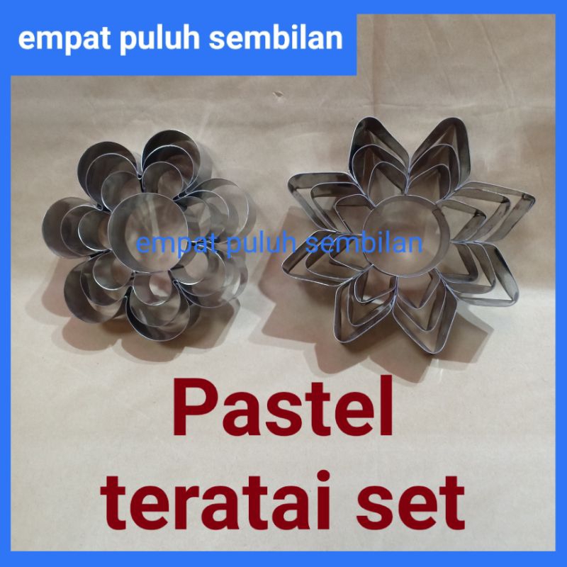 Cetakan pastel teratai / pencetak kulit pangsit / cetakan teratai lancip 1 set / cetakan tradisional