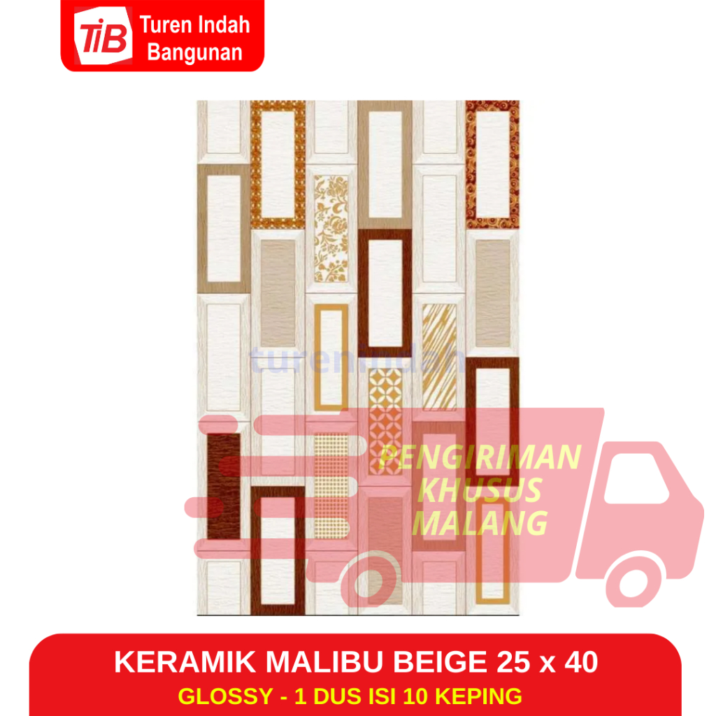 TIB - KERAMIK MALIBU BEIGE 25 X 40 - KERAMIK DINDING - KERAMIK DAPUR - KERAMIK KAMAR MANDI - KERAMIK