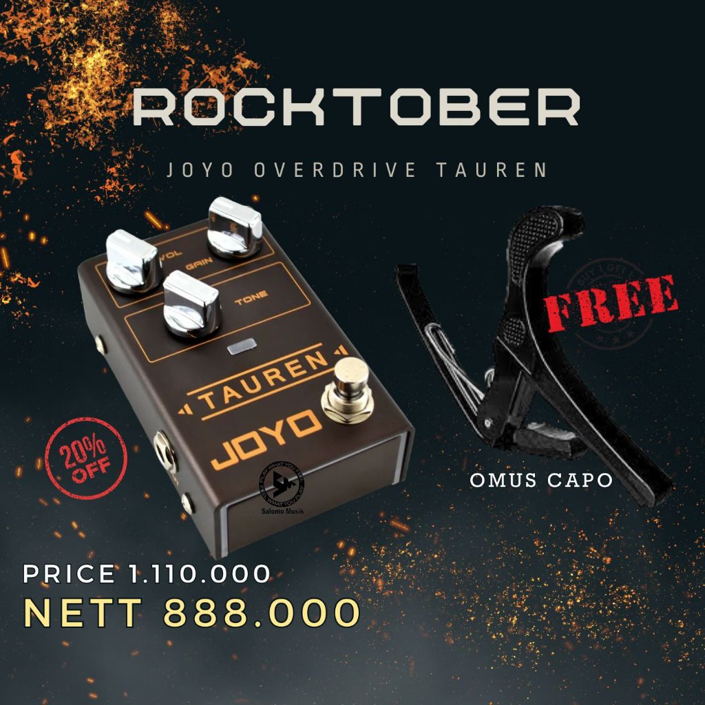 Pedal Efek Joyo Overdrive Tauren R01 Original