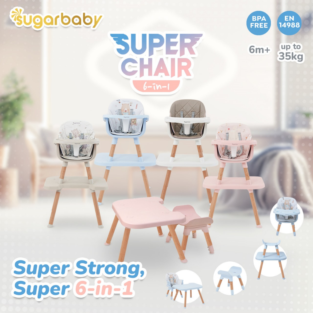 NEW Sugar Baby SUPER CHAIR / Convertible Baby High Chair 6in1 / Kursi Makan Sugar Baby 6in1