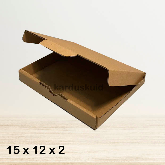 

Kardus 15 x 12 x 2 cm die cut tipe E Flute K150 box kotak karton packing
